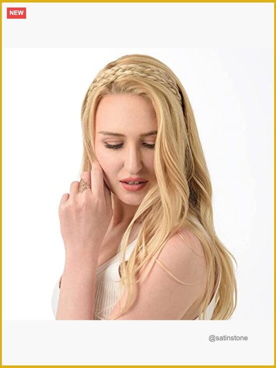 Synthetic Hair Braided Headband Hairpiece Extension Adjustable Strap